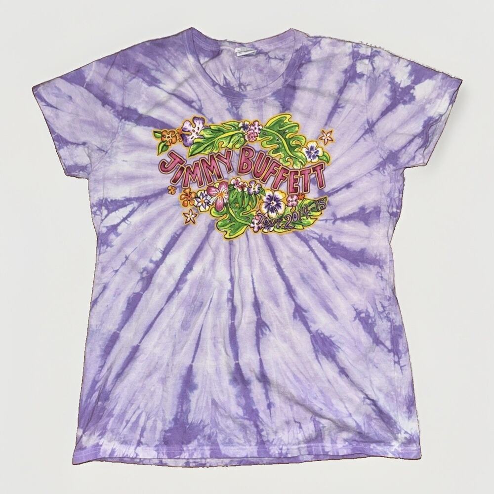 Jimmy Buffett Tour T-Shirt Purple Tie-Dye 2014 Tour 19x26 XL